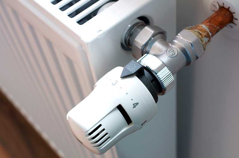 Close up of radiator dial